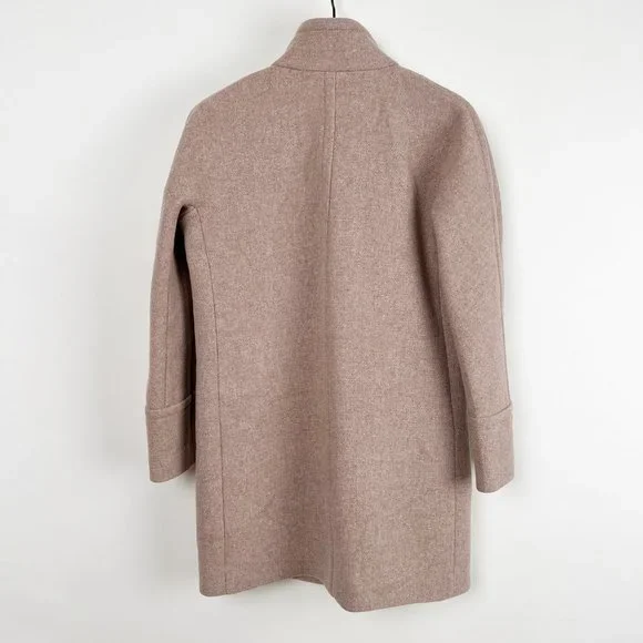 J.Crew Stadium Cloth Wool Cocoon Overcoat Peacoat Trench Jacket Coat Camel Tan - Picture 8 of 10